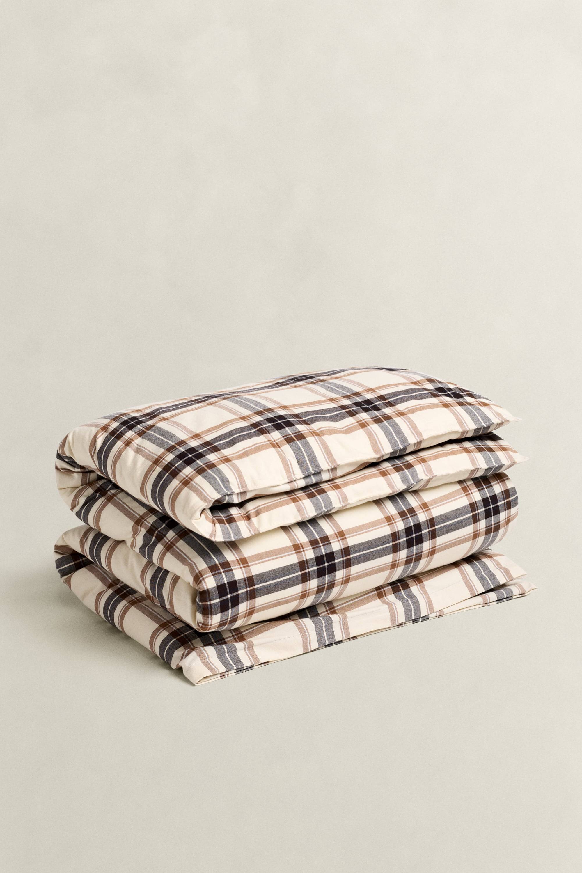 GANT Heminredning Rutigt påslakan i flanell, enkel (160x210) BUTTERNUT BEIGE