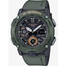 Casio G-Shock Classic Carbon Dual Display Green Plastic Strap Watch GA-2000-3AER