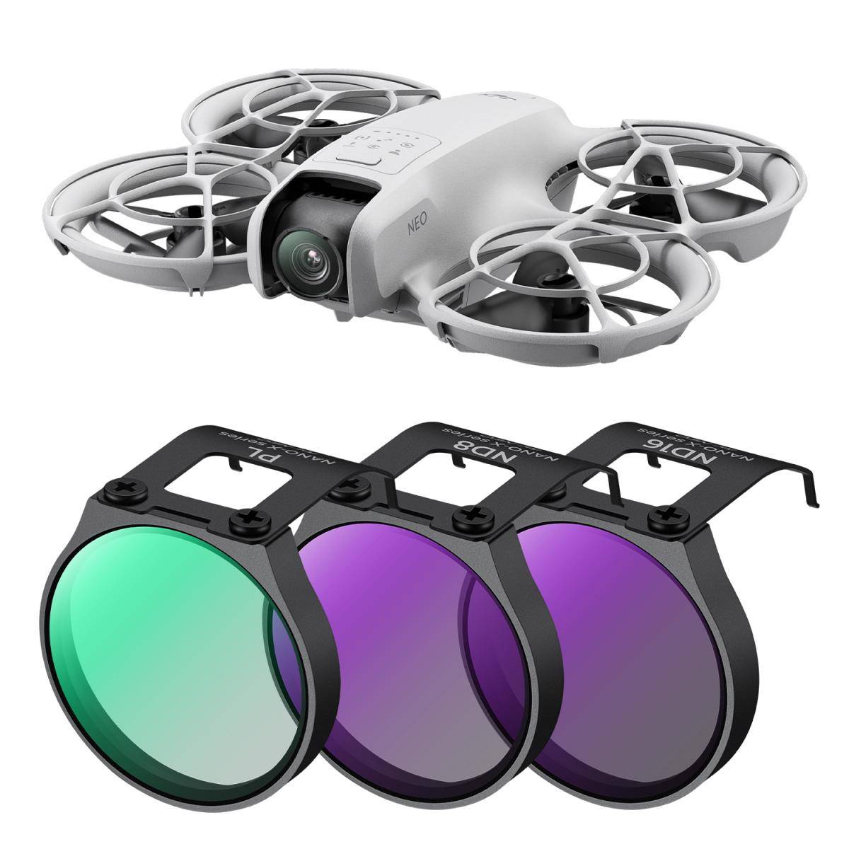 KENTFAITH DJI NEO ND & CPL Filter Set 3-Pack CPL + ND8 + ND16 Polarizer Neutral Density Drone Lens Filter, Multi-Coated HD Optical Glass/Aluminum Frame