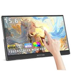 ZFTVNIE 15,6 Zoll Touchscreen Monitor Tragbarer Monitor Full HD 1920 x 1080P IPS-Display mit USB-C HDMI für Laptop/PC/Phone/PS4/PS5