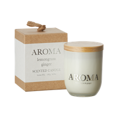 Affari of Sweden AROMA Doftljus S Lemongrass & ginger, Brun/vit