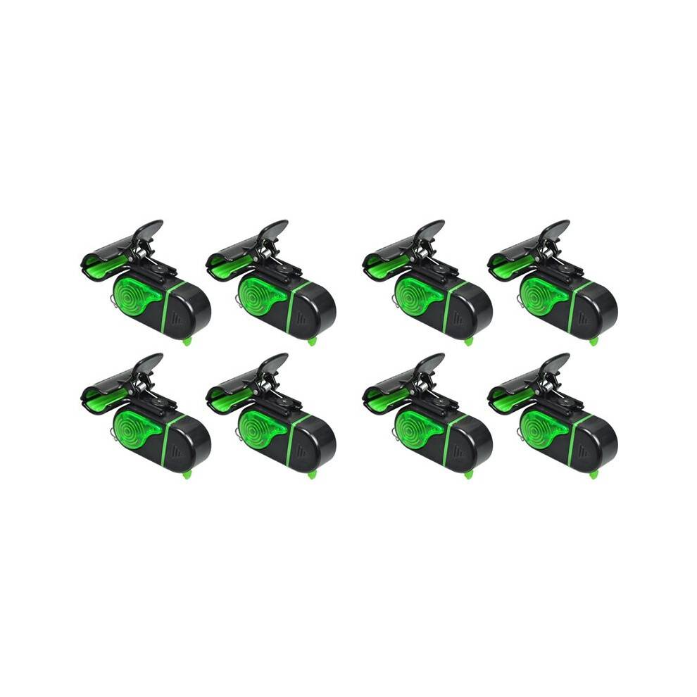 8PCS Fishing Bite Alarms with LED Light - Sensitive Electronic Fishing Bells for Rods, Loud 80db Sound & Flashing Light