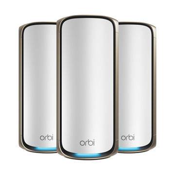 NETGEAR Orbi 970 WiFi 7 Mesh system 3-Pack White - BE27000 Quad Band WiFi 7 Mesh system (RBE973S)