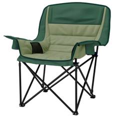 Campingstol Vikbar trädgårdsstol med sidoficka kopphållare Vikstol med metallben Bärväska för poolstrand Oxford Green