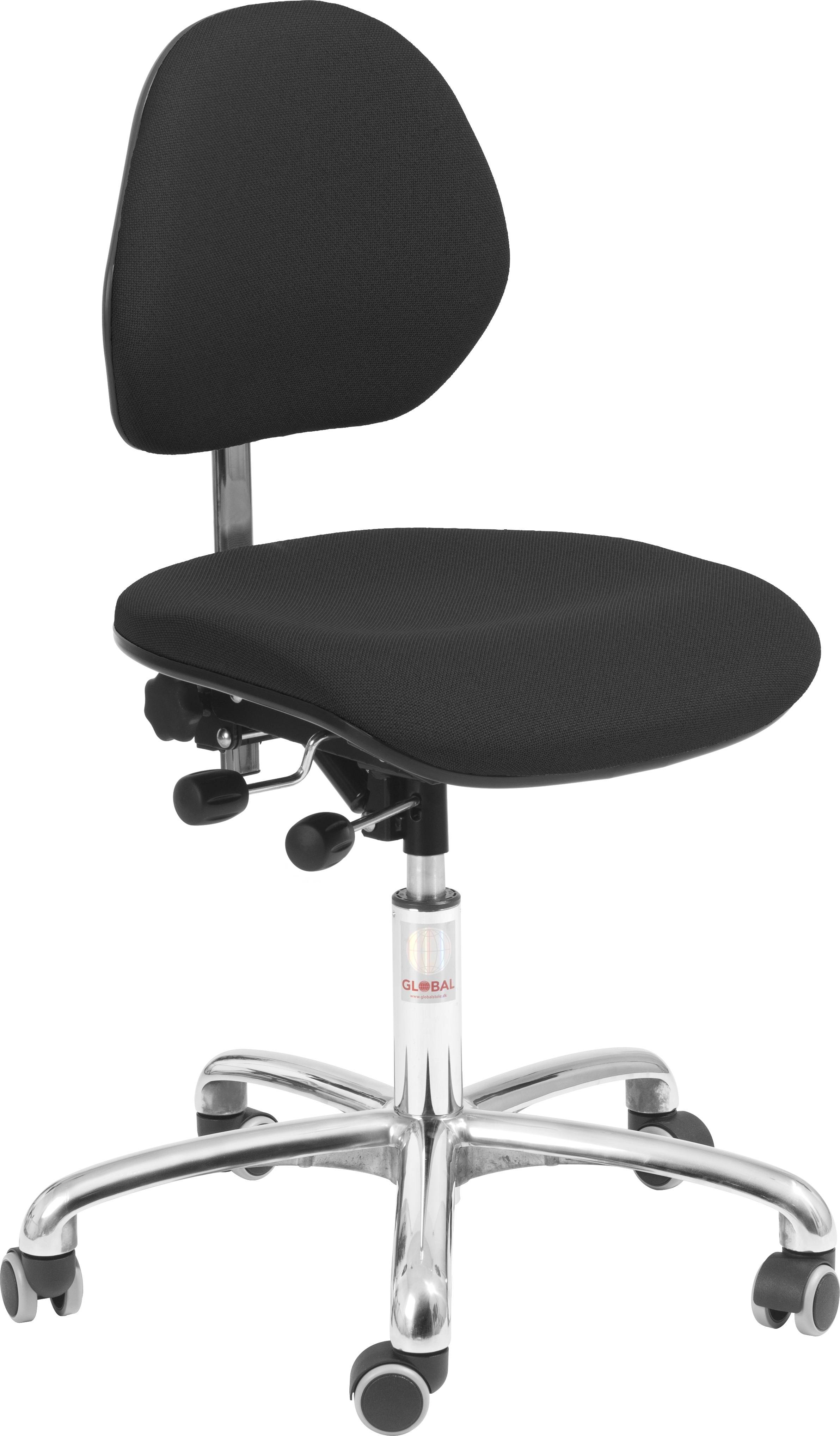 DEMO:Office Arbejdsstol lav ryg, Sort, Stof, 44-56