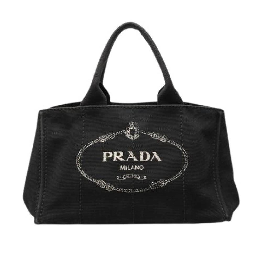 Prada Vintage Pre-owned Canvas Satchel - Vintage - Dame - Sort - ONE SIZE - Uld