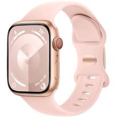 Charlam Kompatibel mit Apple Watch Armband 38mm 40mm 41mm 42mm für Damen Männer, Sport Silikon Ersatz Armbänder Kompatibel mit iWatch Armband SE Series 10 9 8 7 6 5 4 3 2 1, Sand Rosa