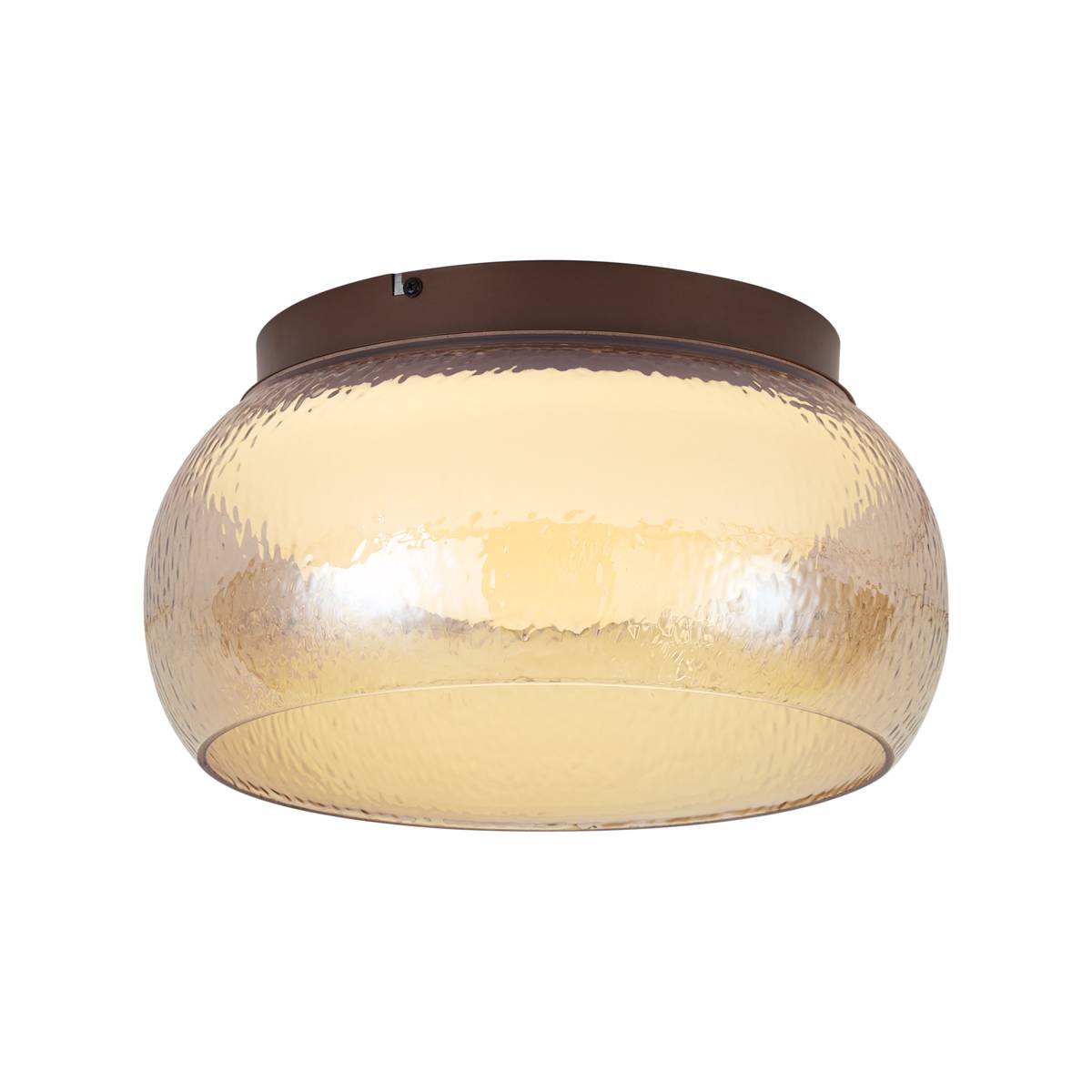Art Deco Loftslampe Brun med Ravfarvet Glas Inkl. LED 3-Trins Dæmpbar - Thimble