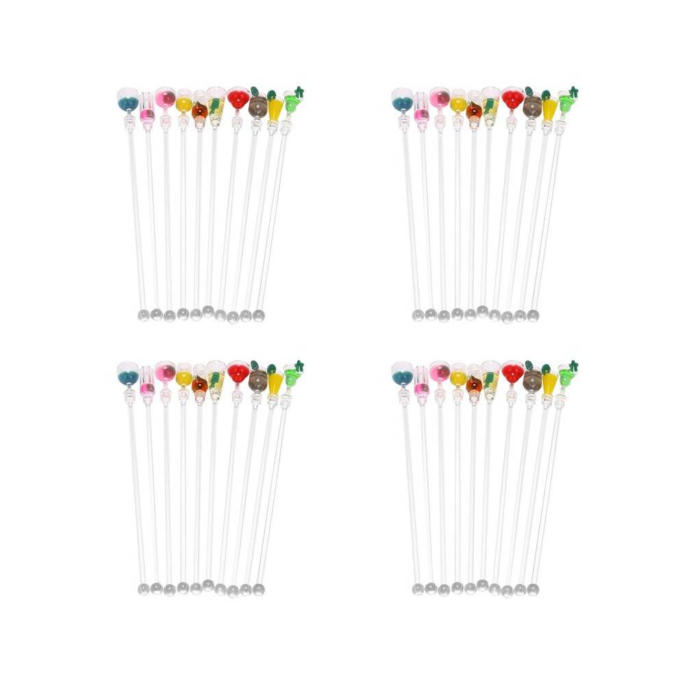 40Pcs Cocktail Stirrer Drink Mixing Stick Set Acrylic Cocktail Mixer Blender Bar Supplies Swizzle Stirrer