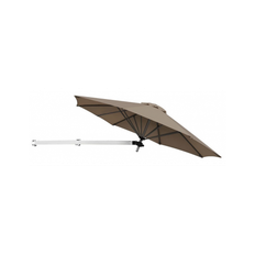 Væghængt parasol med i metal og polyester Ø247 cm - Stålgrå/Brun