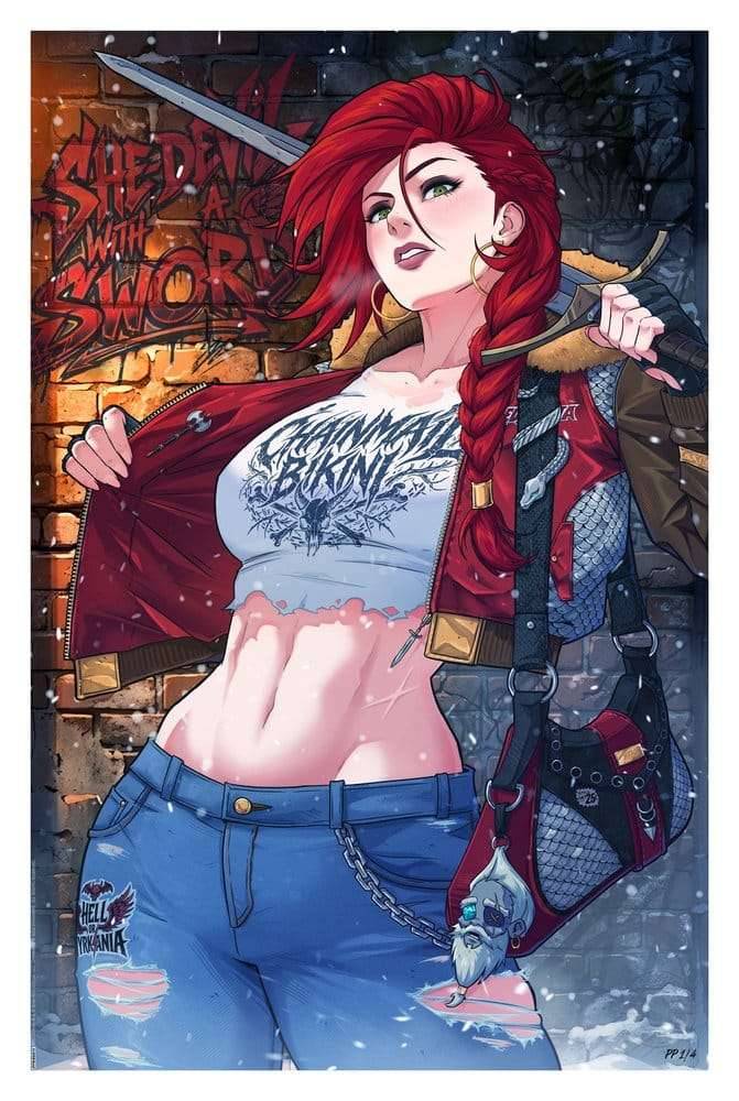 Dynamite Entertainment Red Sonja Fine Art Print av Jhony Caballero 61 x 41 cm – utan ram