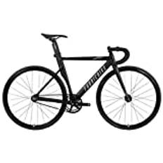 FabricBike Aero - Fixie-cykel, fast utrustning, enkel hastighet, aluminiumram och kolgaffel, 28 tum hjul, 3 storlekar, 5 färger, 7,95 kg (storlek M) (matt svart och grafit, M-54cm)