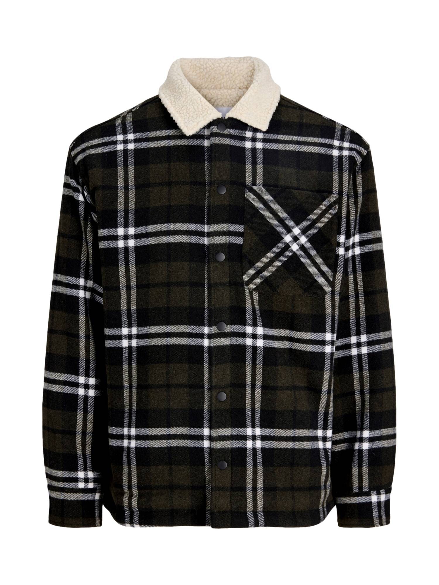 Jack & Jones Junior Fleecejakke 'JJZac'  mørkegrøn / sort / hvid
