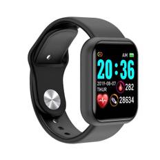 Smartklocka D20 Plus, Android, iOS, pulsmätare, stegräknare, blodtryck - Rosa