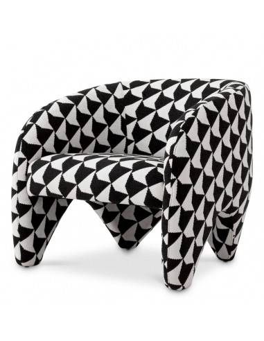 Eichholtz Toledo lænestol i polyester H72 cm - Sort/Hvid