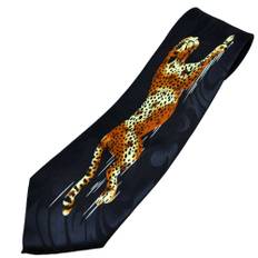 Jaguar Big Cat Navy Blue Men&apos;s Novelty Tie