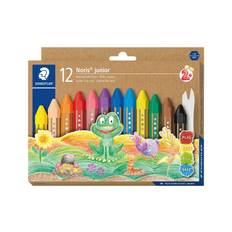 STAEDTLER Noris junior 224 - kridt - sort, rød, blå, grøn, lyseblå, gul, orange, magenta, fersken, gulgrøn, lilla, van dyke-brun (pakke med 12)