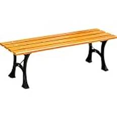 Trädgårdsbänk Terrass Parkbänkar utanför fritidsbänk, gjutjärn och massivt trä väderbeständiga trädgårdsbänkar, retro dekorativ bänk för 2-4 platser, 1,5M/60in,1.5M/60in