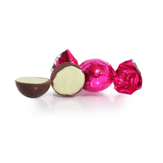 6stk Fyldt Cocoture chokoladekugle - mørk chokolade m/pistacie - pink