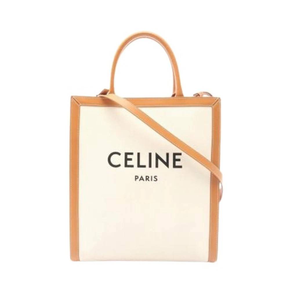 Celine Vintage Pre-owned Canvas Tote Bag - Vintage - Dame - Hvid - ONE SIZE - Læder