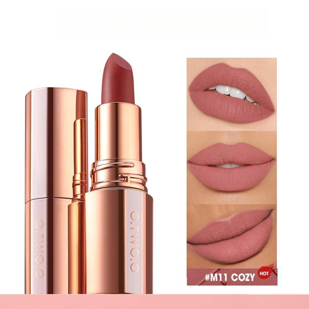 O.TWO.O Lipstick Lip Tint Waterproof Long Lasting Non-stick Cup Sexy Red Pink Lip Glaze Velvet Matte Lipstick Makeup