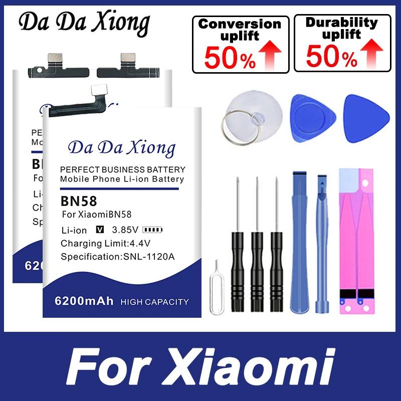 BP4C BN5R BN58 BN32 Battery For Xiaomi Redmi Note Max 2 A3 8 11T 12C 13 13C Pro Plus BN58 BN65 Poco C65 X6 M6 C40，Redmi Pad 10.6