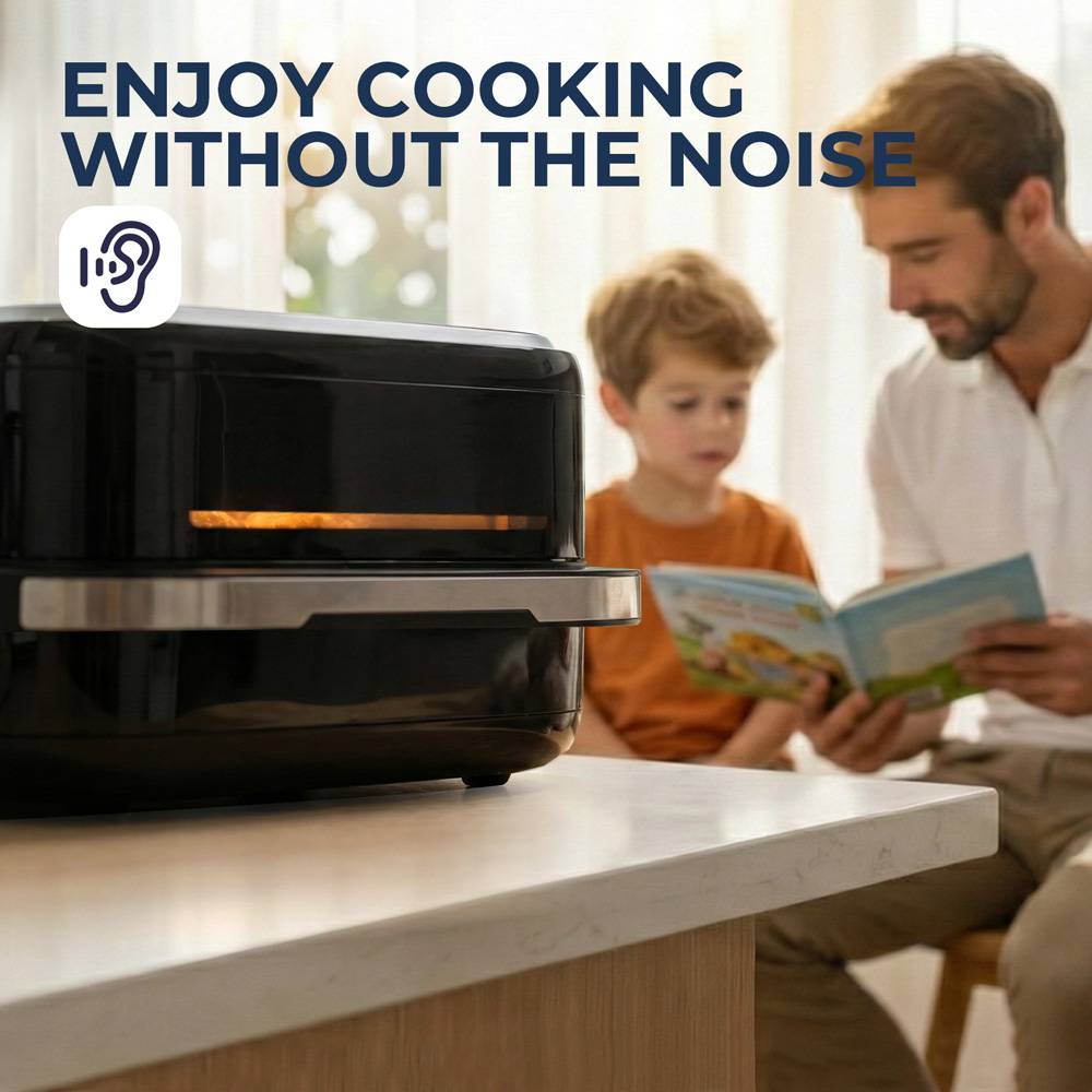 2200W Healthy Air Fryer for Baby Food, 11-in-1 Dual Heating, 4.2L, 360° Surround Cooking, Non-Toxic & Safe