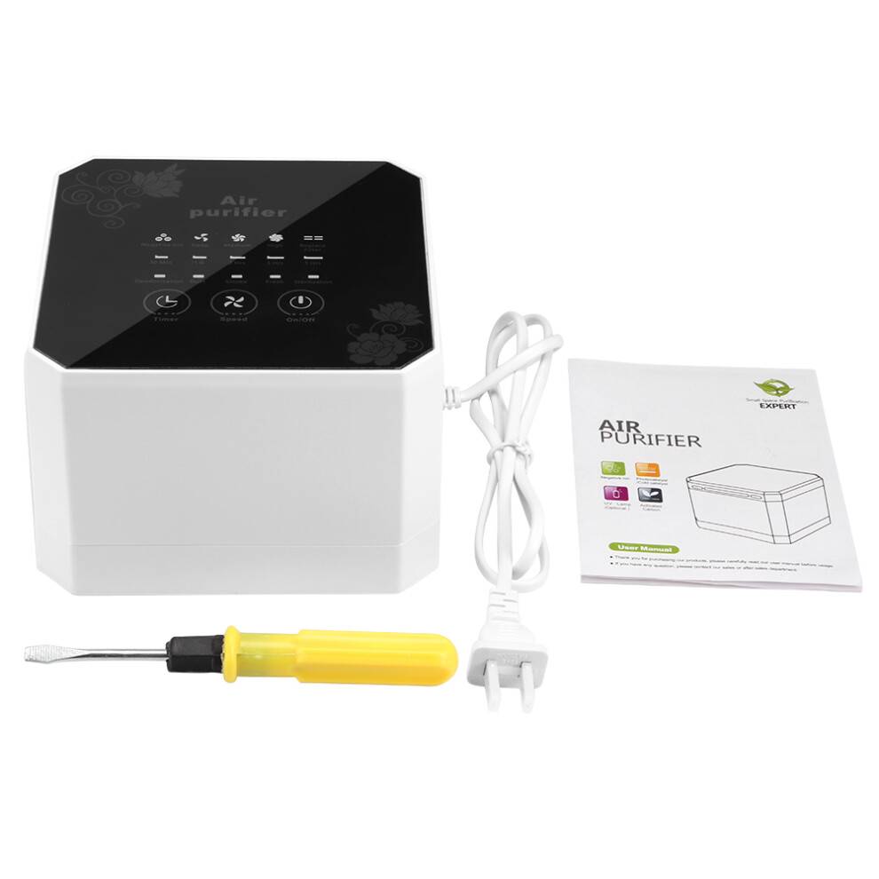 Lugtfjerner med ozongenerator, luftrenser med justerbar ydelse, USB-genopladelig ozonenhed med programmerbar timer og nem betjening