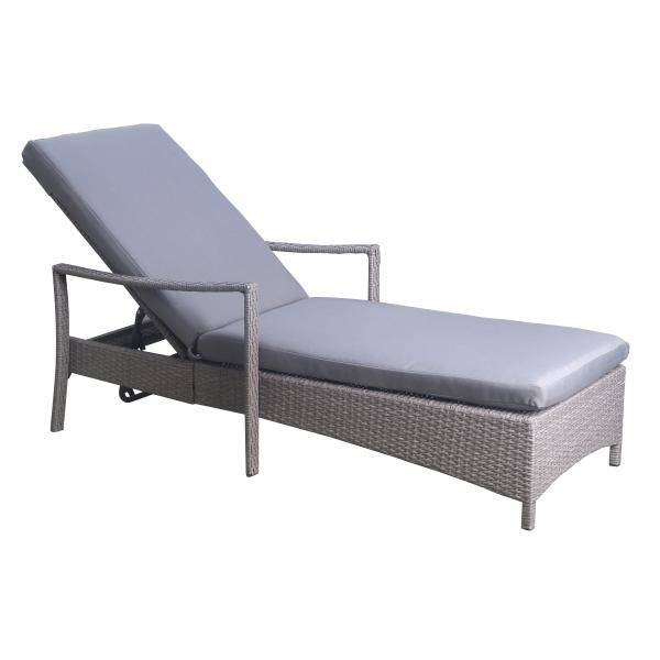 Homeville Solseng polyrattan natur m. grå hynde 109x35x66cm
