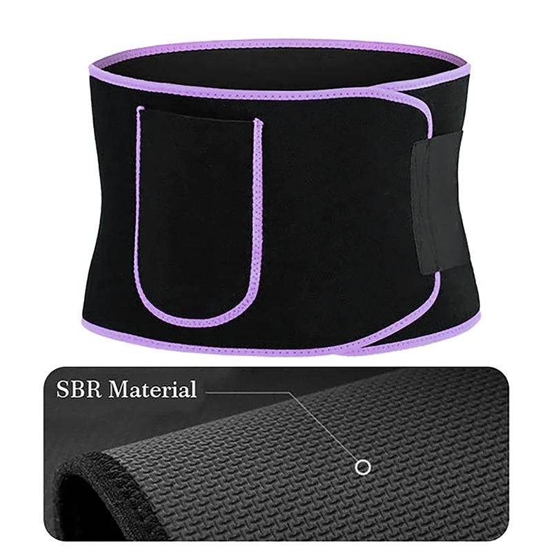 Sauna Waist Trimmer Belt Sports Sweat Burst Abdominal Fat Burning Training Durable Running Waist Support Shape violett