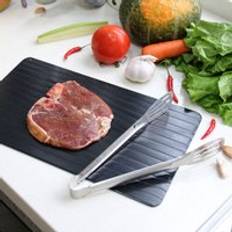 Tålig tina tallrik aluminium tina tallrik snabb upptining av kött eller mat usa snabb avfrostning bricka - 230 x 165 x 2mm