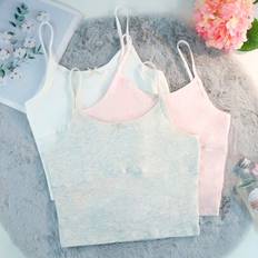 3st/pack Tween Girls Vit, Rosa, Grå Enfärgad Camisole Undertröjor, enkel design - Multifärgad (9Y,10Y,11Y)