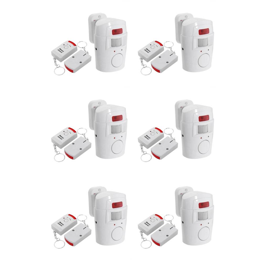 6X Infrared Motion Sensor Alarm - Burglar Alarm with 12 Remote Controls, Suitable for Home/Garages/Shops