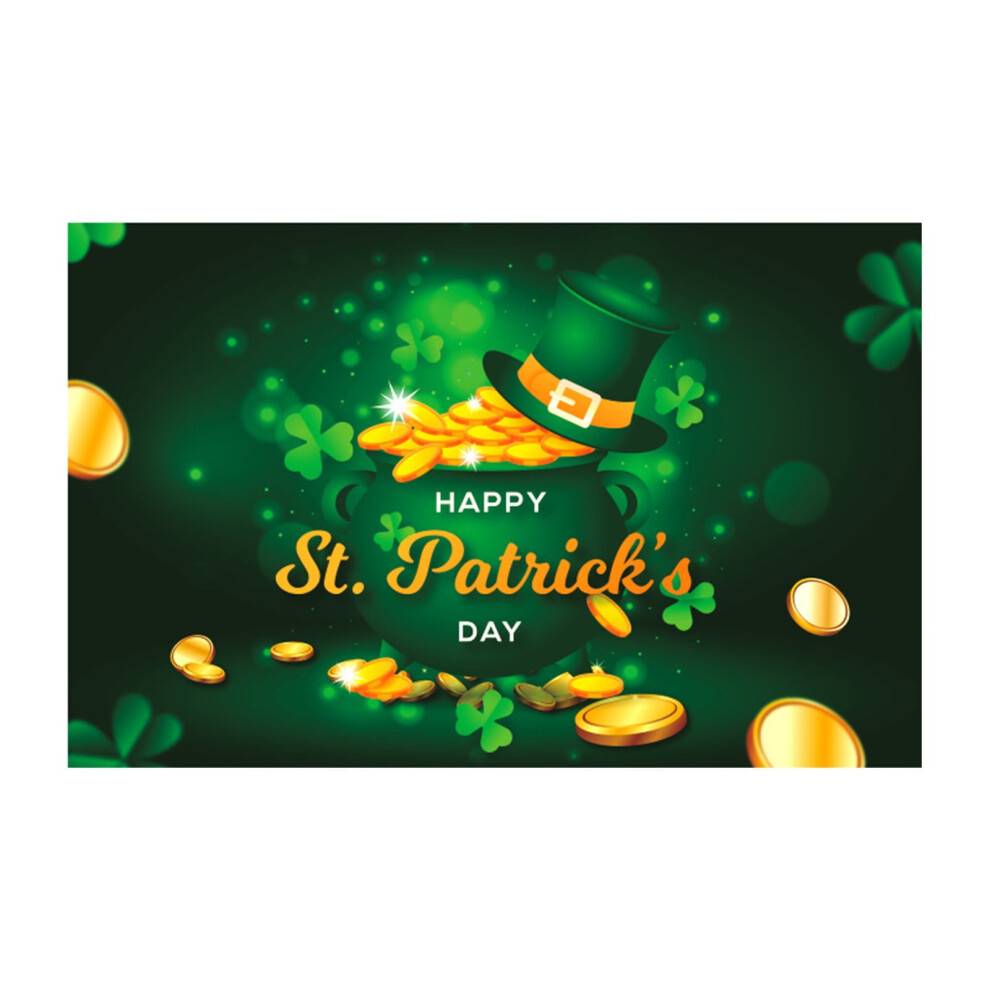Miayilima Event & Fest St. Patricks Day Baggrund Stof Flag Festival Festdekoration Irsk Kløver Tema Banner 180 * 115 cm / 70,8 * 45,2 tommer P