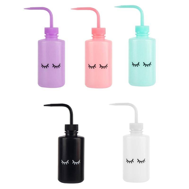 Lash Cleaning Bottle Precise Molding Eyelash Cleanser Bottle Curved Nozzle For Controlled Flows Leak Proof Design svart