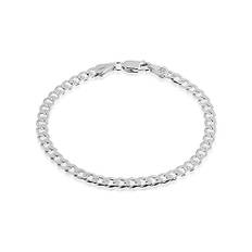QUADRI – Elegant armband av pansarkedja (Cubana) – bredd 5 mm – för män och kvinnor, av 925 äkta silver – längd 19/20,3/21,5 cm – ytbehandlad silverkedja – tillverkad i Italien, 19 centimeters, Silver