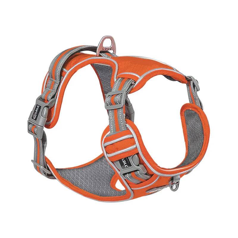 3M Reflective Padded Dog Harness Vest - orange / L (L)