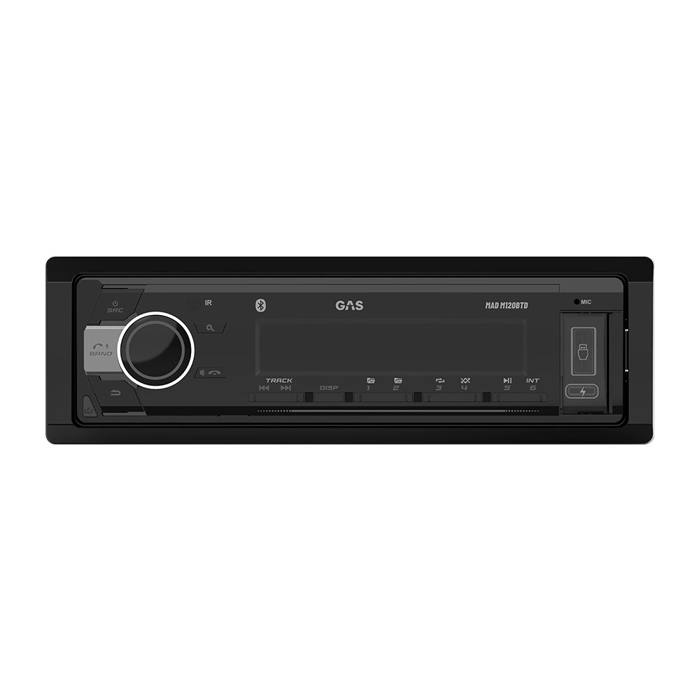 GAS MAD M120-BTD, bilstereo med Bluetooth 5.3, DAB, USB-C & 2 par lågnivå