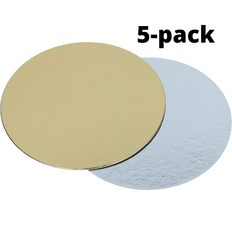 Tårtbricka 25cm Guld/Silver - 5st