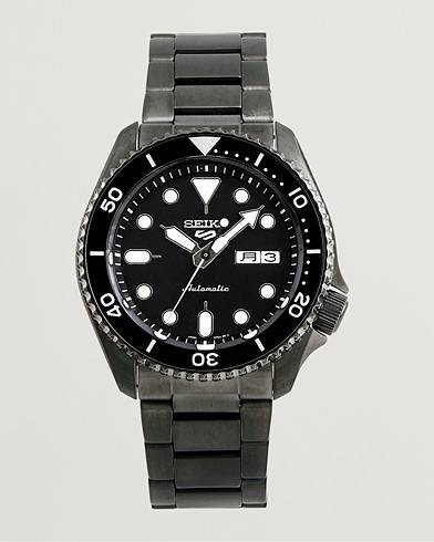 Seiko 5 Sports Automatic Diver Black Steel 43mm Black Dial