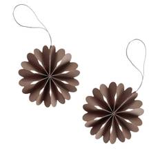 Cooee Design Paper Flowers julhänge 2-pack Coffee - Brun