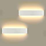 ChangM LED-vägglampor inomhus, 40 cm, 2-pack 16 W, vägglampor i aluminium, 3 000 K varmvit modern stil, upp och ner-vägglampa, perfekt för sovrum, badrum, vardagsrum, hall, kök, korridor, trappor
