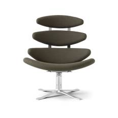 Fredericia Furniture - Corona Chair, Brushed Chrome, Fabric Cat. 2 Fiord 961 - Fåtöljer - Poul M. Volther