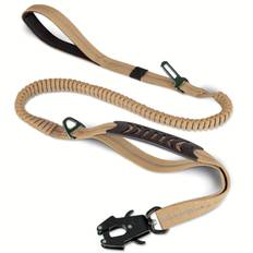 TEMU Joytale Heavy-duty Tactical Dog Leash 4-6ft - Shock Absorbing Bungee With Dual Padded Handles, Metal Carabiner Clip & Car Seatbelt For Medium To Large Dogs