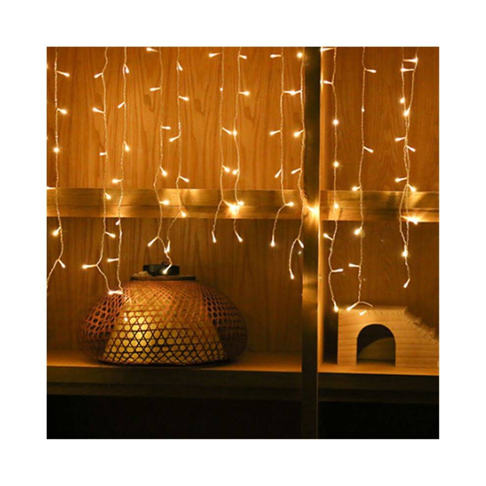 (Warm White,65FT=5pcs 4M 96LED)13130ft Curtain Icicle Lights Led Fairy Christmas Indoor Outdoor Wedding Party