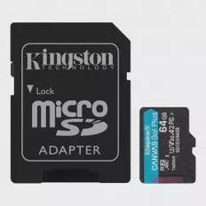 Kingston microSD Canvas Go Plus 64 GB, MicroSD, Flash -hukommelse klasse 10, SD -adapter