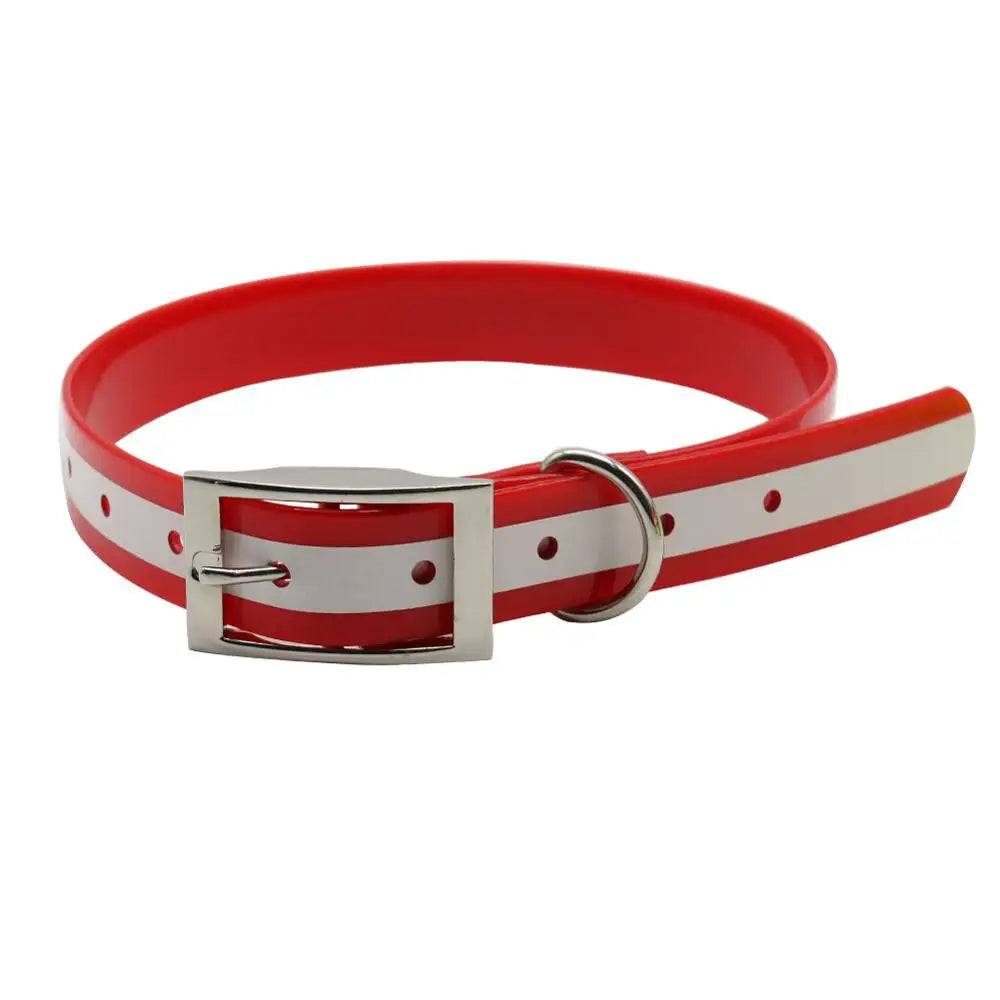 Glow-in-the-Dark TPU Dog Collar – Waterproof & Easy Clean - Red / L (L)