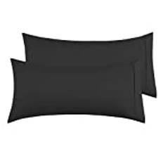Uppsättning av 2 örngott 50 x 90 cm, 100 % mikrofiber – svart
