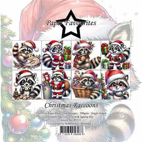 Paper Favourites Paper Pack "Christmas Raccoons"