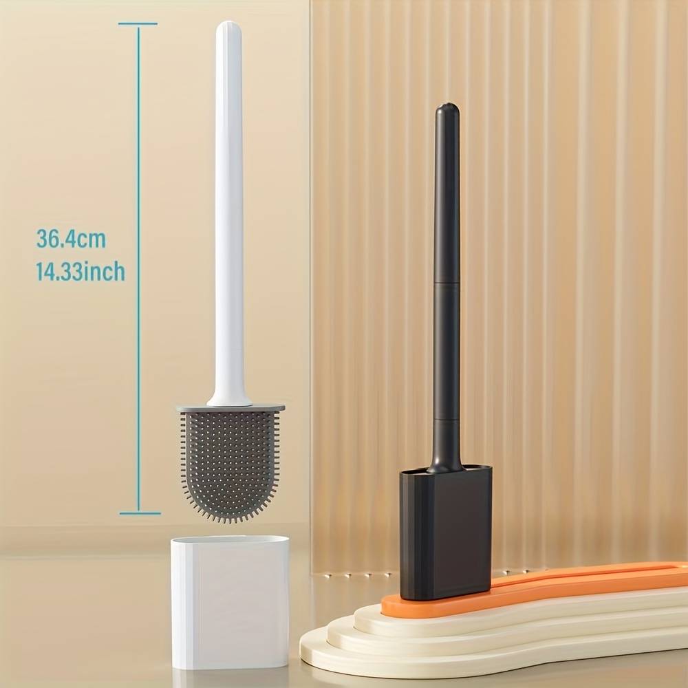 1pc Household Toilet Brush, Wall-Mounted Bathroom Cleaning Brush, No Electricity Required, Bathroom Accessories Cleaning Tool